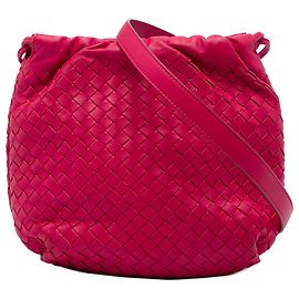 Borsa a tracolla con coulisse Bottega Veneta in Nappa Intrecciato rossa