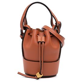 Borsa a secchiello Balloon Nano in pelle marrone LOEWE