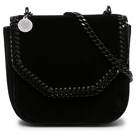 Stella Mc Cartney Stella McCartney Mini Falabella Box Crossbody aus schwarzem Samt