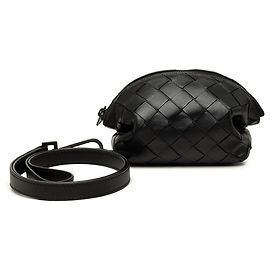 Pouch Bottega Veneta in Nappa Intrecciato nera con tracolla