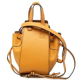 Bolsa Hammock Mini em pele laranja com cordão LOEWE