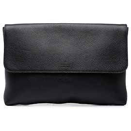 Clutch Portfolio Gucci in pelle di vitello martellata nera