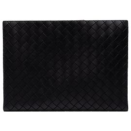 Bottega Veneta Black Leather Intrecciomirage Document Case
