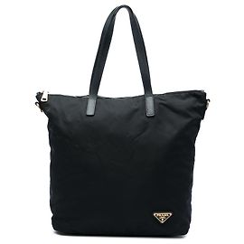 Prada Convertible Tote aus schwarzem Tessuto mit Reißverschluss