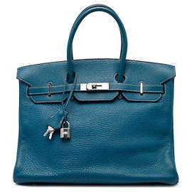Hermès Blue Clemence Birkin Retourne 35