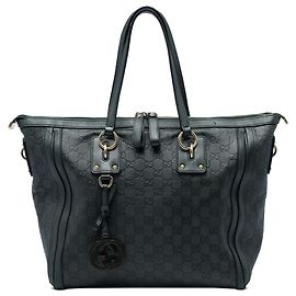 Borsa Satchel Gucci Green Guccissima con charm