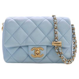 Chanel Blue Mini Quilted Iridescent Caviar My Perfect Flap