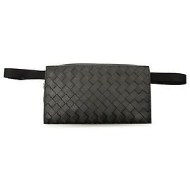 Borsa cintura Bottega Veneta in Nappa nera con rifiniture Intrecciato