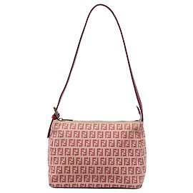 Fendi Beige Zucchino Canvas Schultertasche