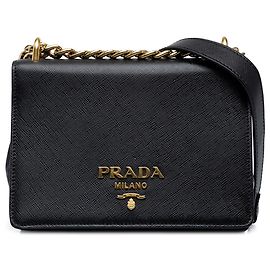 Prada Black Saffiano Lux Chain Crossbody