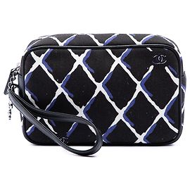 Necessaire Chanel Airline in tela stampata CC nera