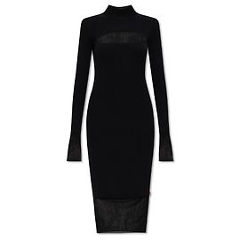 Diesel M-SLINT Midi-Kleid aus Wolle in Schwarz