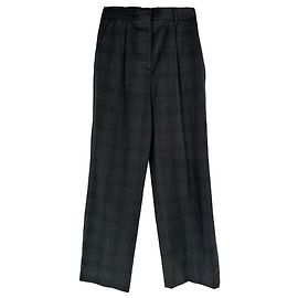 Calças de perna reta xadrez Ba&Sh em lã cinza