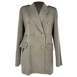 Blazer de abotoamento duplo Chloé em lã virgem cinza