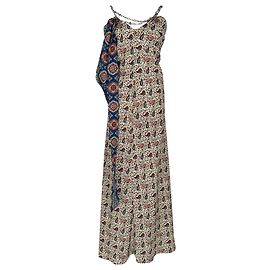 Paco Rabanne Chain Scarf Maxi-Kleid mit Paisley-Print aus multicolorigem Polyester