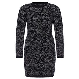 Autre Marque Vestido mini AllSaints Lex Rose de punto negro con rosas bordadas
