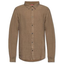 Camicia Diesel S-WERP in lino verde