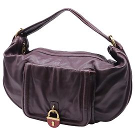 Borsa Hobo Marc by Marc Jacobs con lucchetto in pelle Burgundy