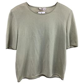 Valentino Garavani Top Valentino de punto con cuello redondo y manga corta en algodón Olive