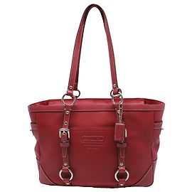 Coach Gallery Buckle Tote Bag aus Leder in Burgundy