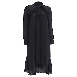 Abito midi con fiocco al collo See by Chloé in viscosa nera