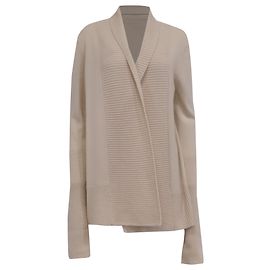 Cardigã Vince de frente aberta e drapeado em cashmere creme