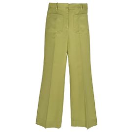 Calças Wide-Leg Alina de Victoria Beckham em poliéster verde