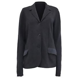 Loro Piana einreihiger Blazer mit Taschen aus dunkelgrauem Kaschmir