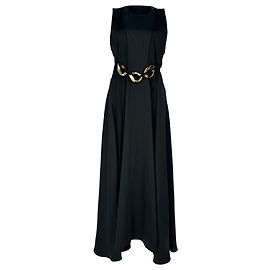 Vestido midi Jw Anderson con cadena en la cintura en acetato negro