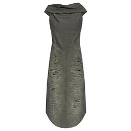 Vestido midi D-MAUVE Diesel gris de algodón
