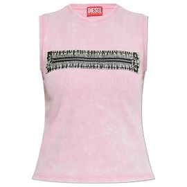 Diesel T-ARTED Cropped Top Rosa Baumwolle
