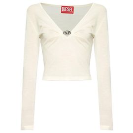 Diesel M-PIAFFY Wolle Top Creme Weiß