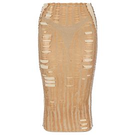Falda midi M-CALINA Diesel beige de algodón