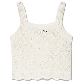 Autre Marque Maison Kitsuné Stricktop aus cremefarbener Baumwolle