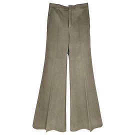 Pantaloni a gamba larga svasati sartoriali Chloé in lana grigia