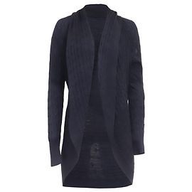Ralph Lauren Cardigan mit Zopfstrick aus Seide in Navy Blue