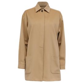Chaqueta Oversize Loro Piana con Bolsillos en Cachemira Beige