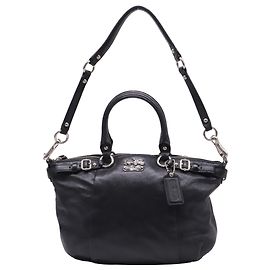 Coach Madison Sophia 2-Way Handtasche aus schwarzem Leder