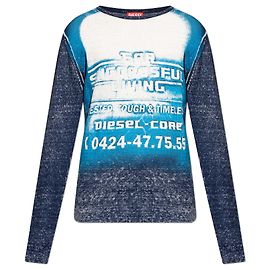 Diesel K-ROD Rippen-Top aus Leinen Blau