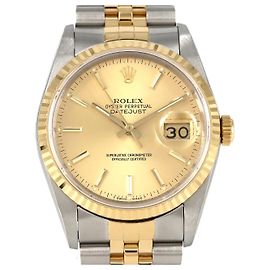 Rolex Datejust Stainless Steel Yellow Gold Mens