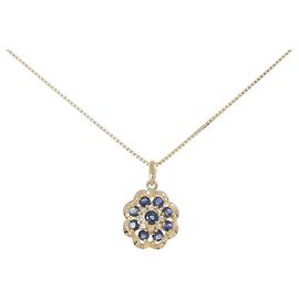 Autre Marque Collana Au750 Zaffiro e Diamante