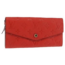 LOUIS VUITTON Monogram Empreinte Portefeuille Curieuse Red M60300 Auth bs29504 - Jerrillo