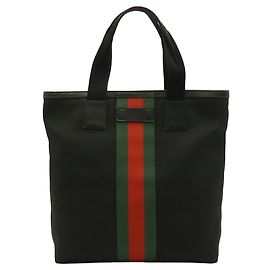 GUCCI Web Stripe Sherry Line Tote Bag