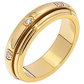 Anello Piaget Possession Girevole in Oro Giallo 18k e Diamanti, Misura 54