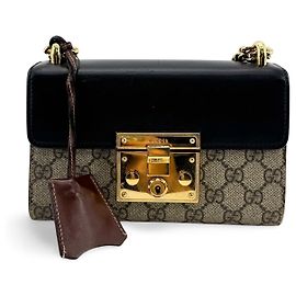 Gucci Bolso de solapa con cadena y candado Estampado Blooms GG Coated Canvas y cuero Medium