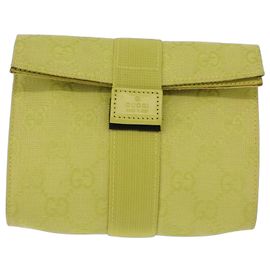 GUCCI GG Canvas Pouch Green 039 0991 Auth 209005A - Jerrillo