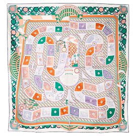 HERMÈS - Carré 90 Règles du Jeu Hermès aus mehrfarbiger Seide