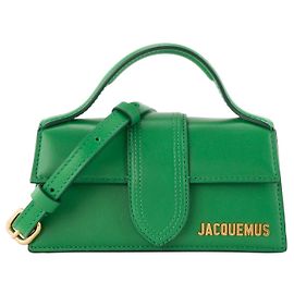 JACQUEMUS - Le Bambino Jacquemus Schultertasche aus glattem grünem Leder