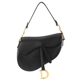 DIOR - Bolso de hombro Saddle small Dior en piel granulada negra