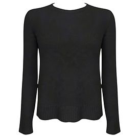 Loro Piana Langärmliger Rundhals-Pullover aus Baby Cashmere in Schwarz
